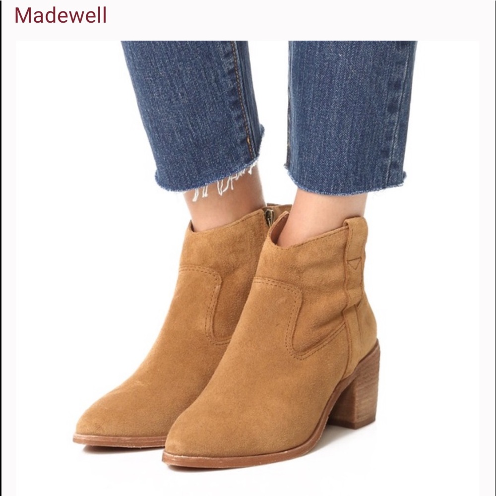 Madewell new without box tan suede booties 🦋
